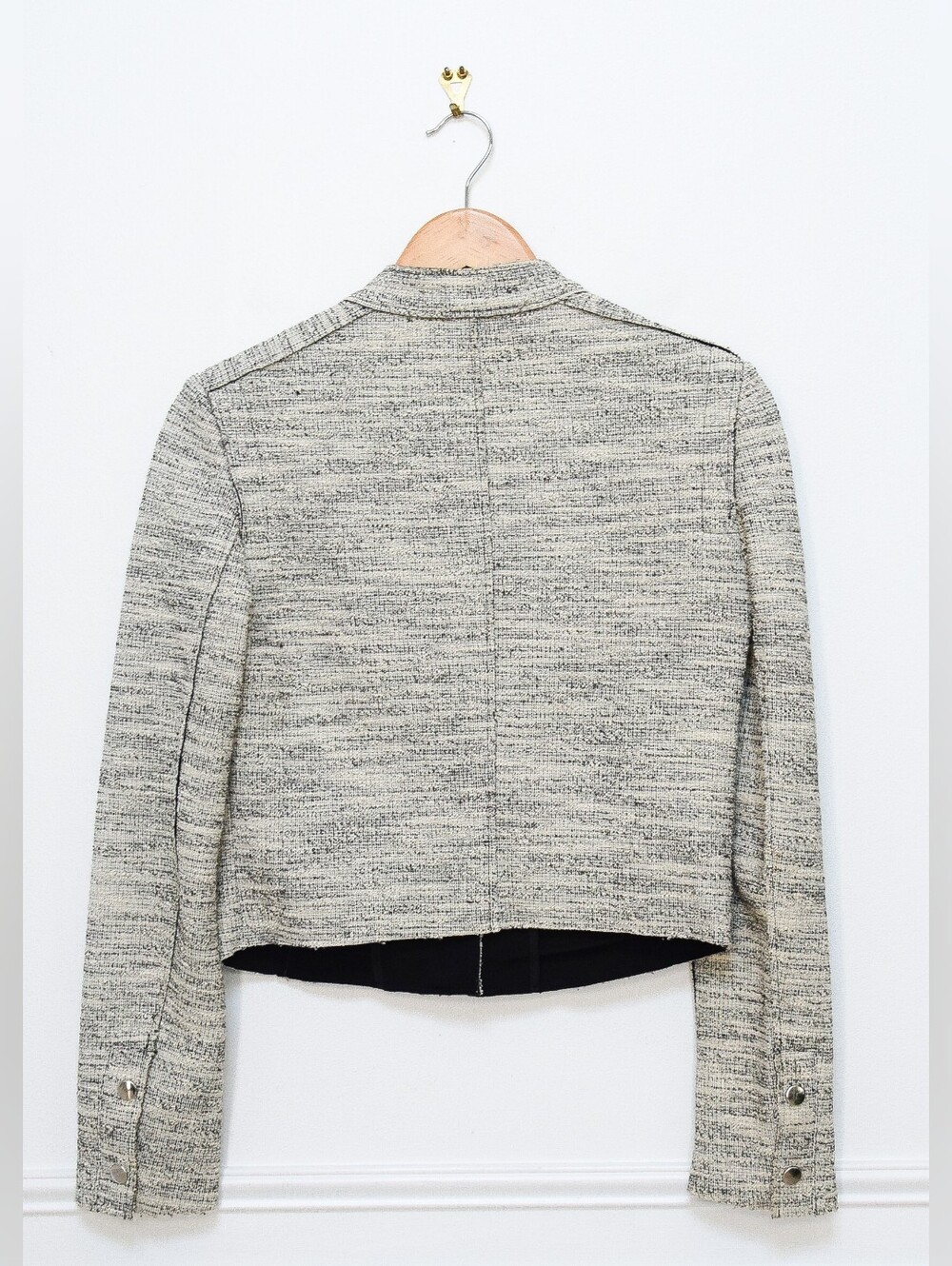 Theory Bavewick K Branson Tweed Boucle Moto Jacket Blazer Size S Capsule Office - Picture 7 of 9